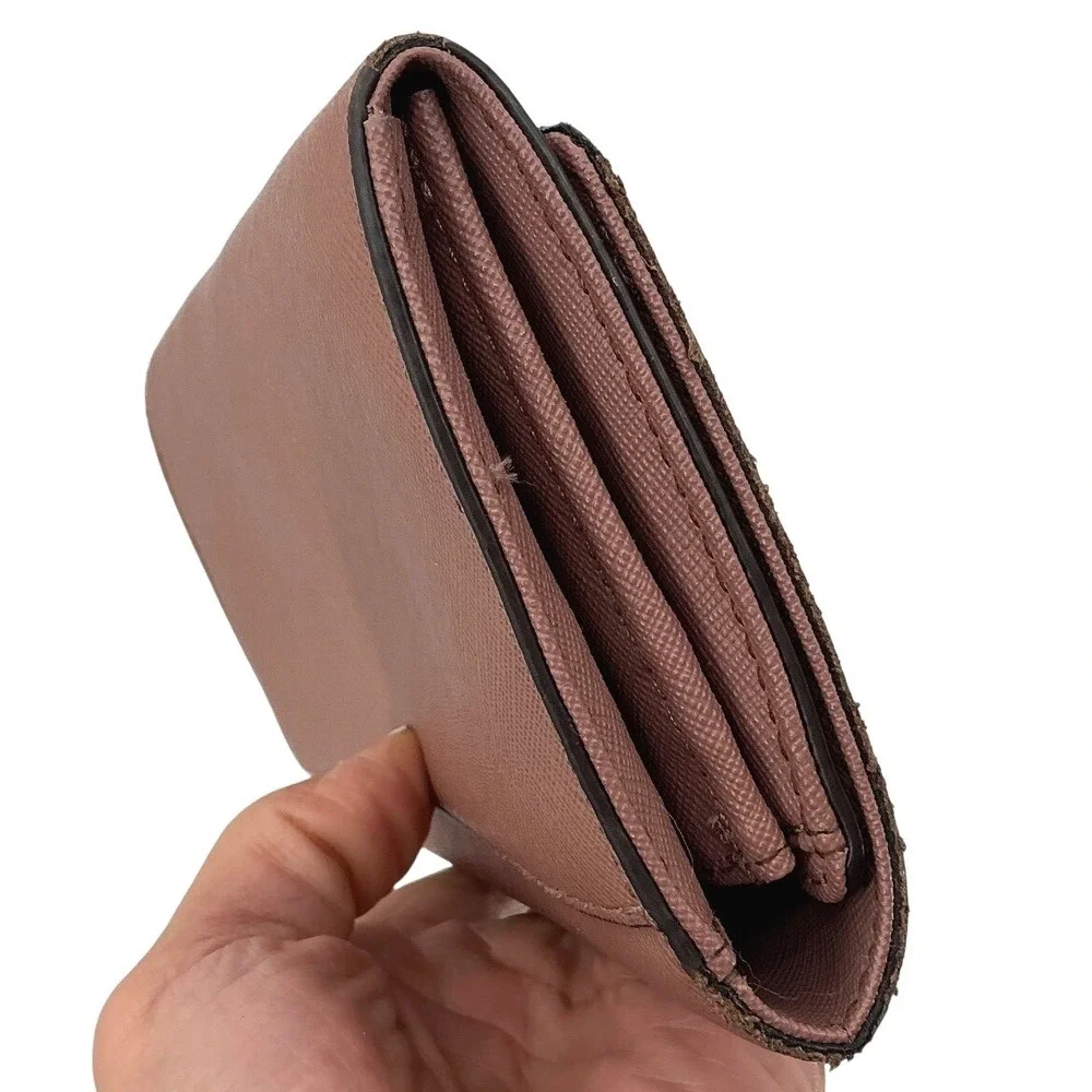 Michael Kors Saffiano Leather Flap Wallet Brown‎ Minimalist Classic Neutral